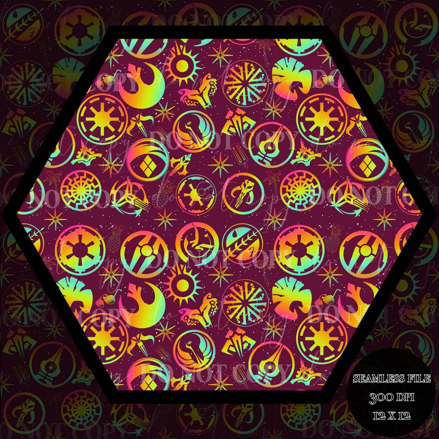 Neon Space badge Seamless