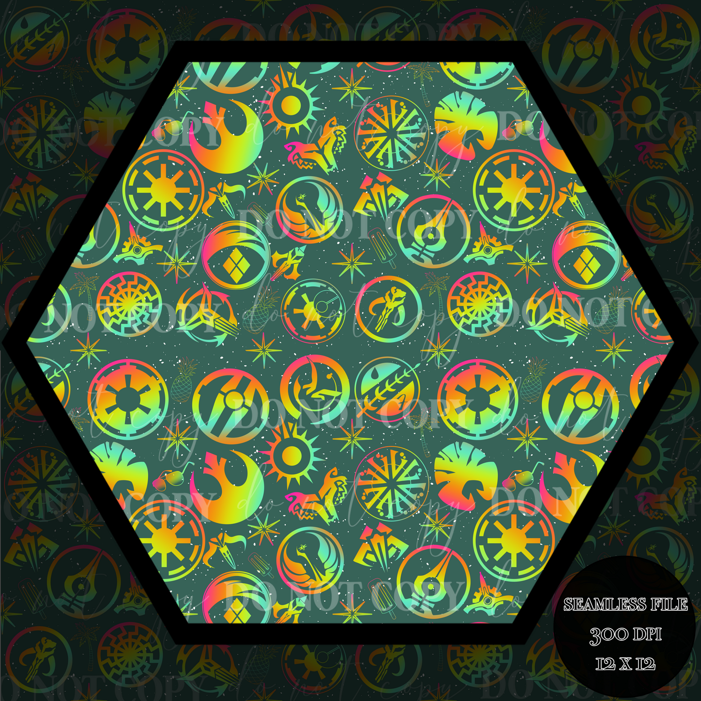 Neon Space badge Seamless