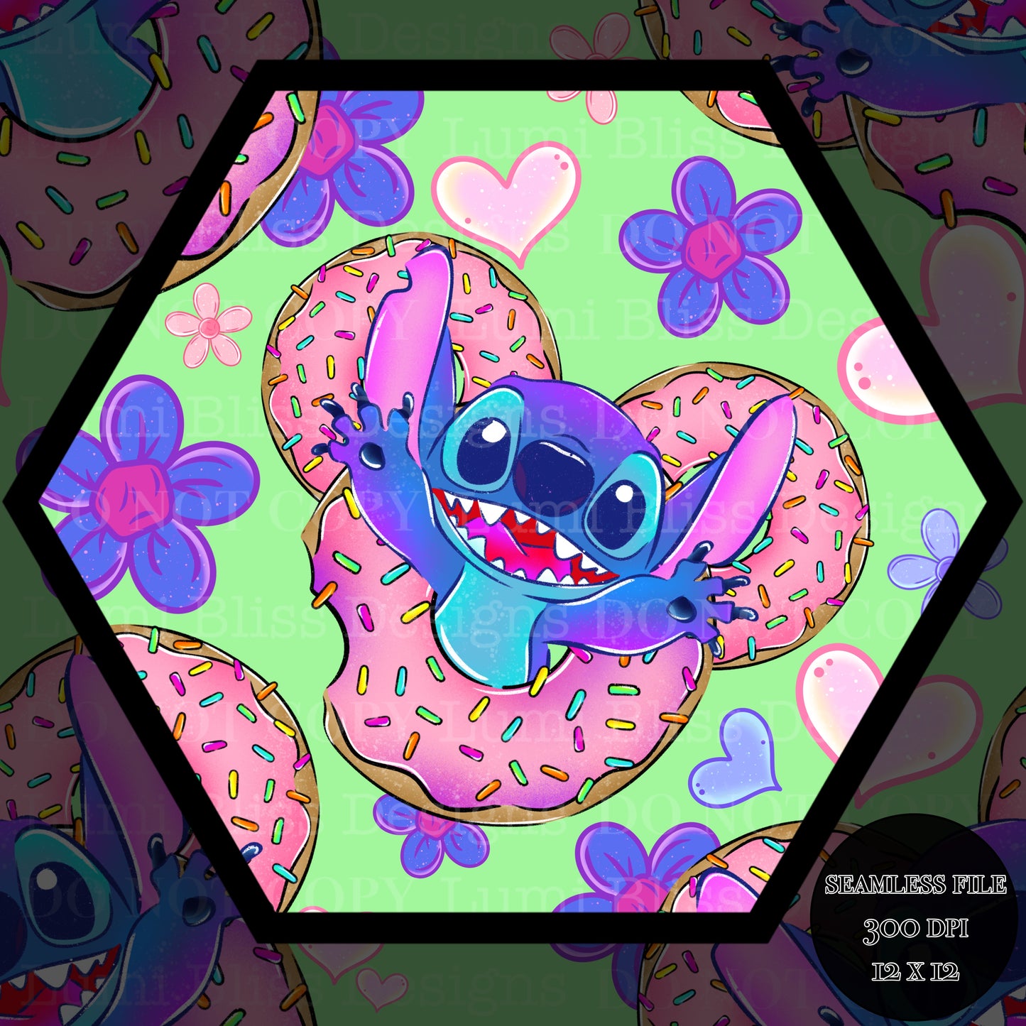 Blue alien cutie Seamless