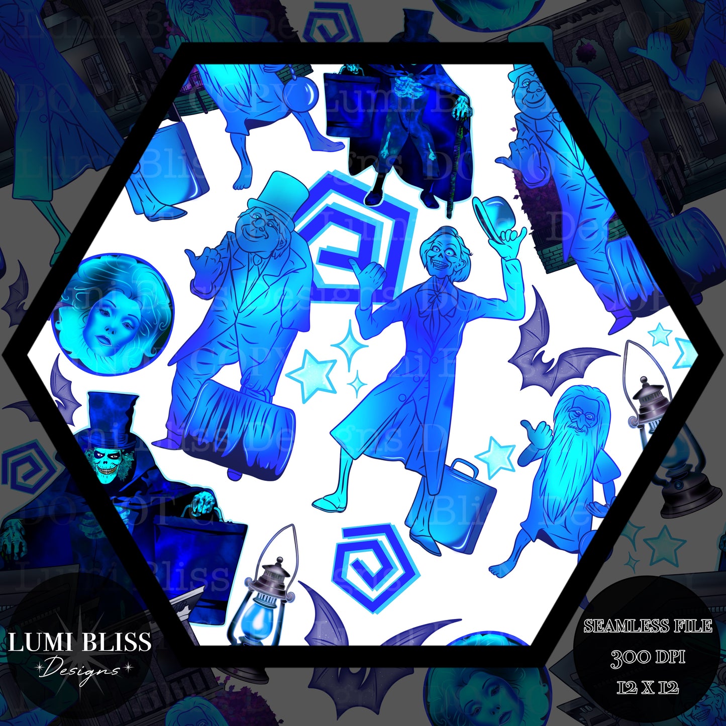 Haunted Mansion Seamless -Bright-