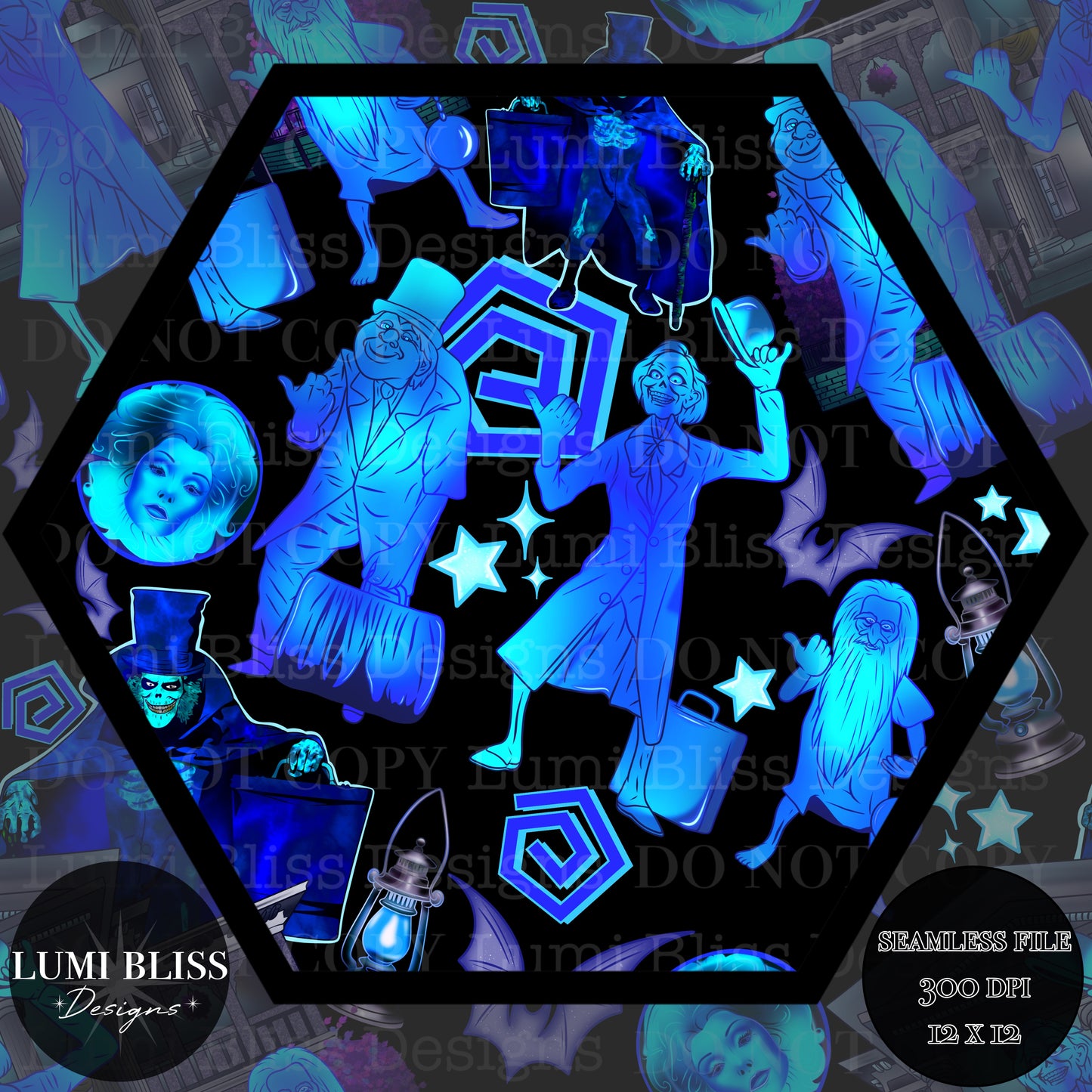 Haunted Mansion Seamless -Bright-