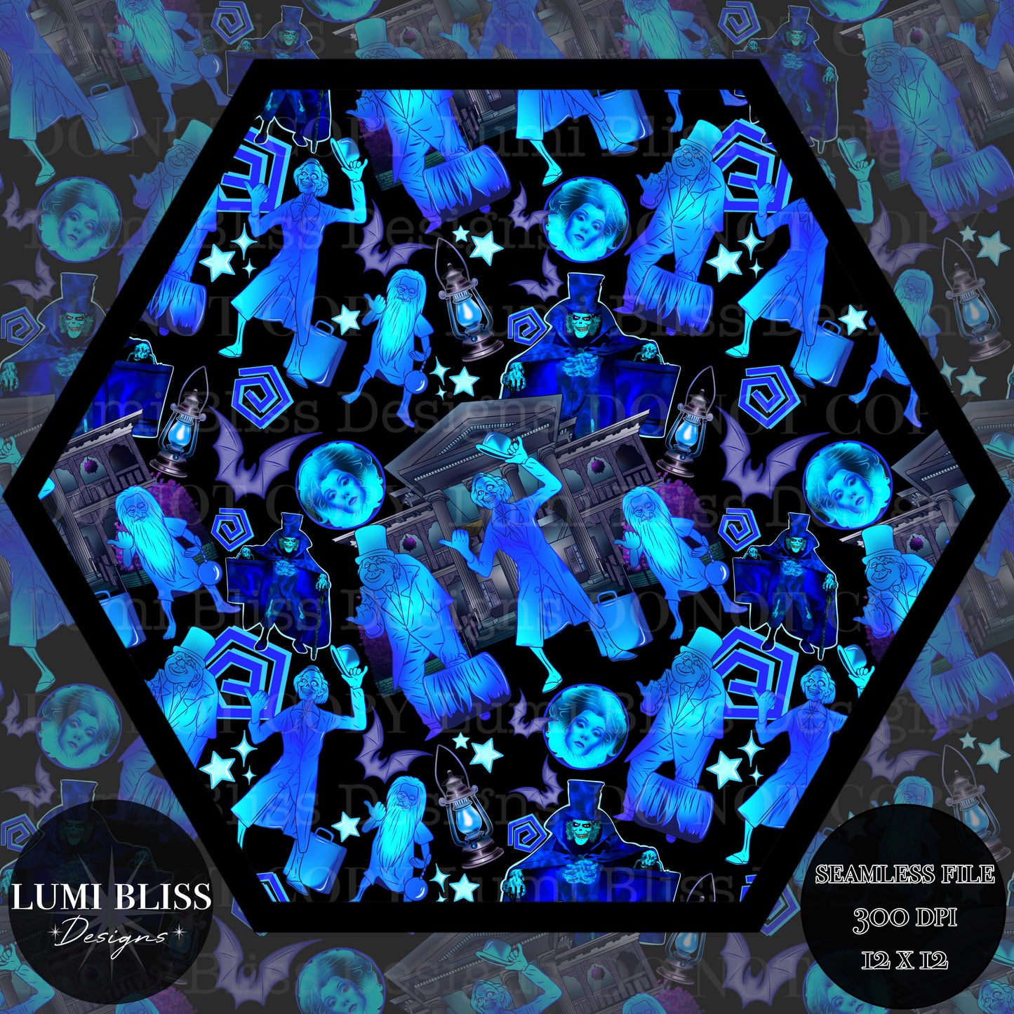 Haunted Mansion Seamless -Bright-