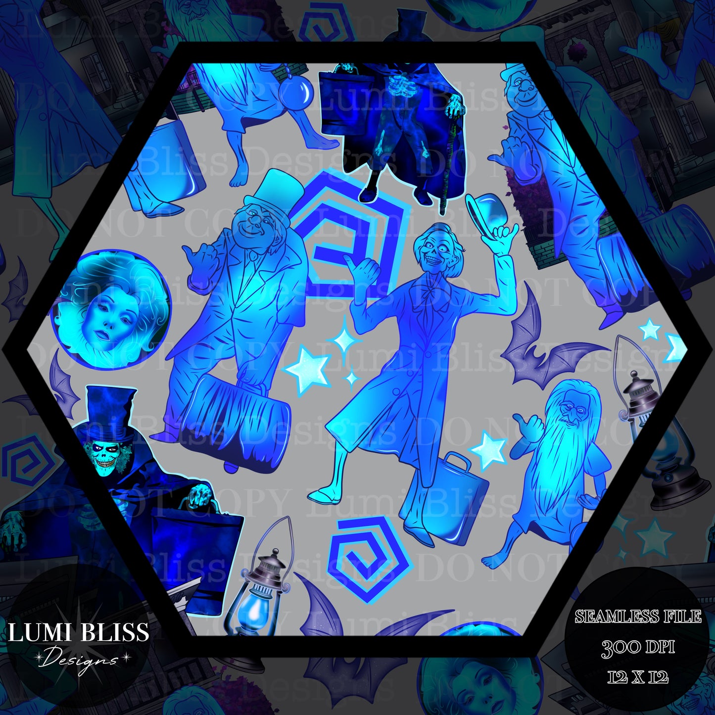 Haunted Mansion Seamless -Bright-
