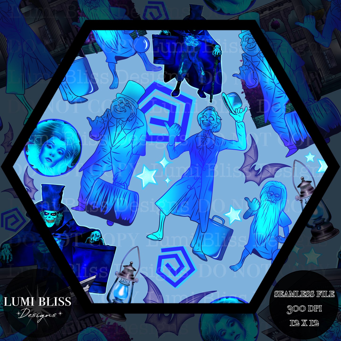 Haunted Mansion Seamless -Bright-