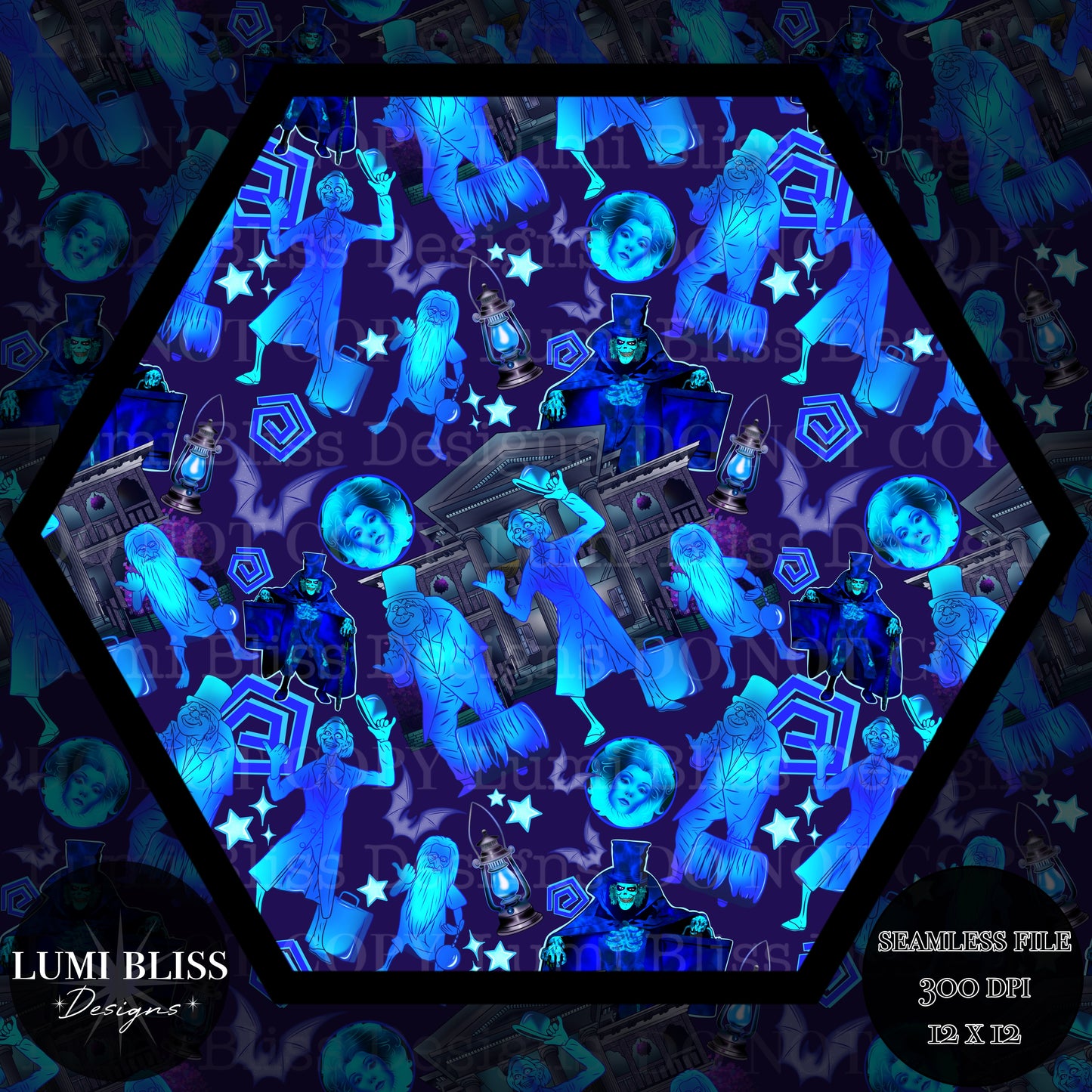 Haunted Mansion Seamless -Bright-