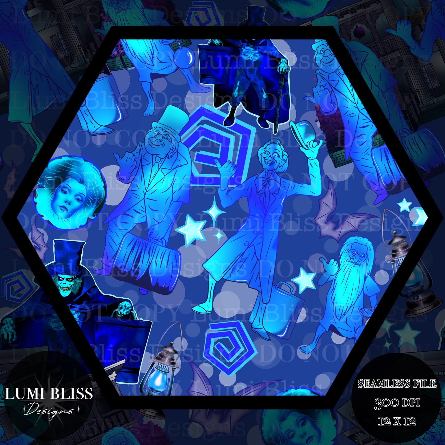 Haunted Mansion Seamless -Bright-