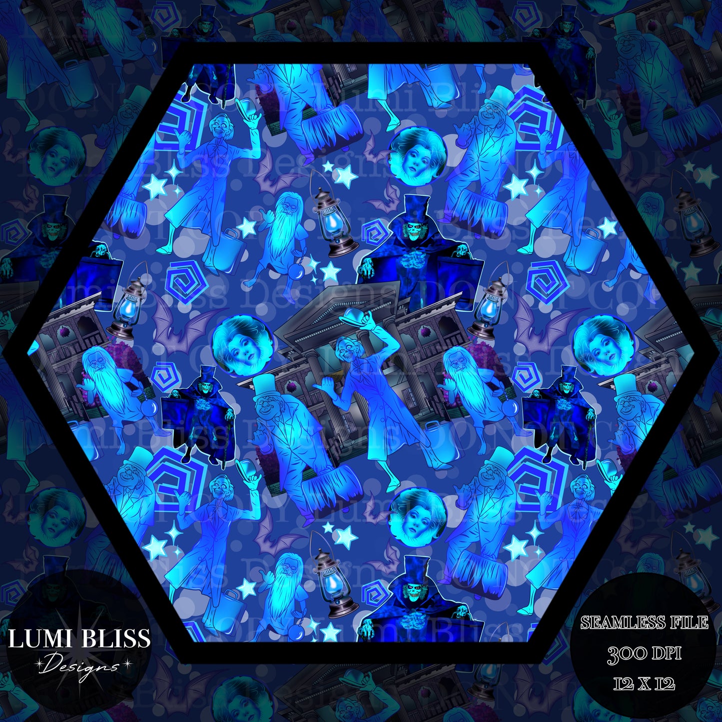 Haunted Mansion Seamless -Bright-