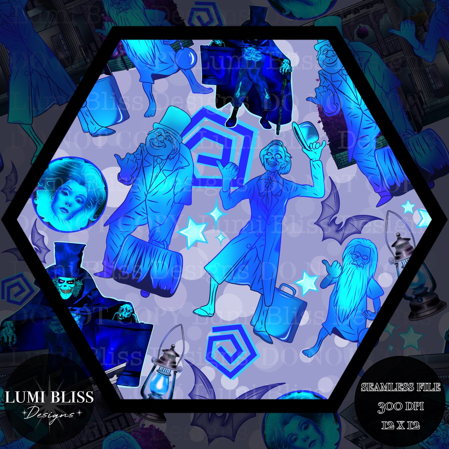 Haunted Mansion Seamless -Bright-
