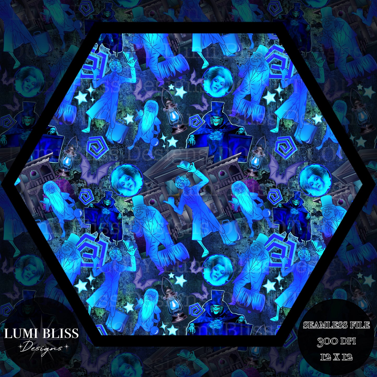 Haunted Mansion Seamless -Bright-
