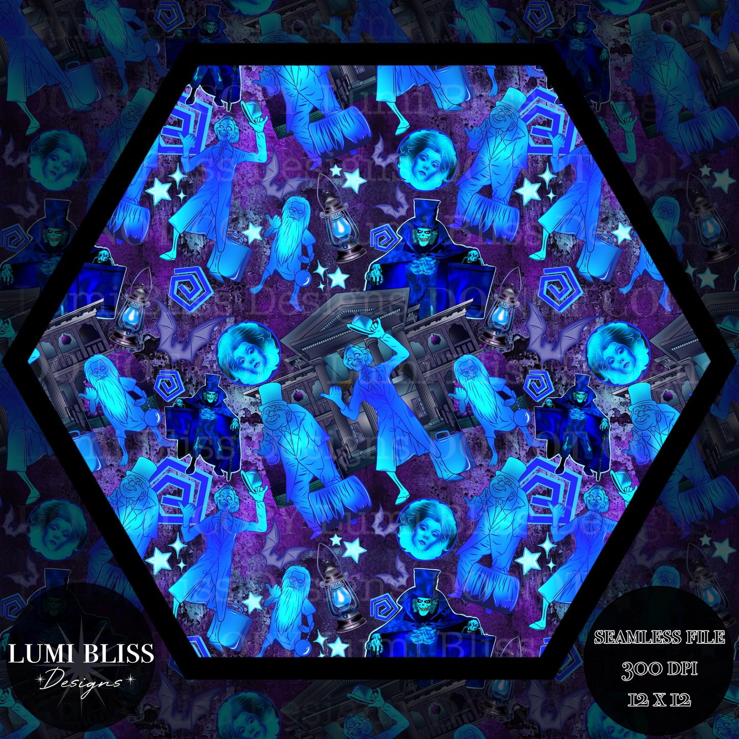 Haunted Mansion Seamless -Bright-