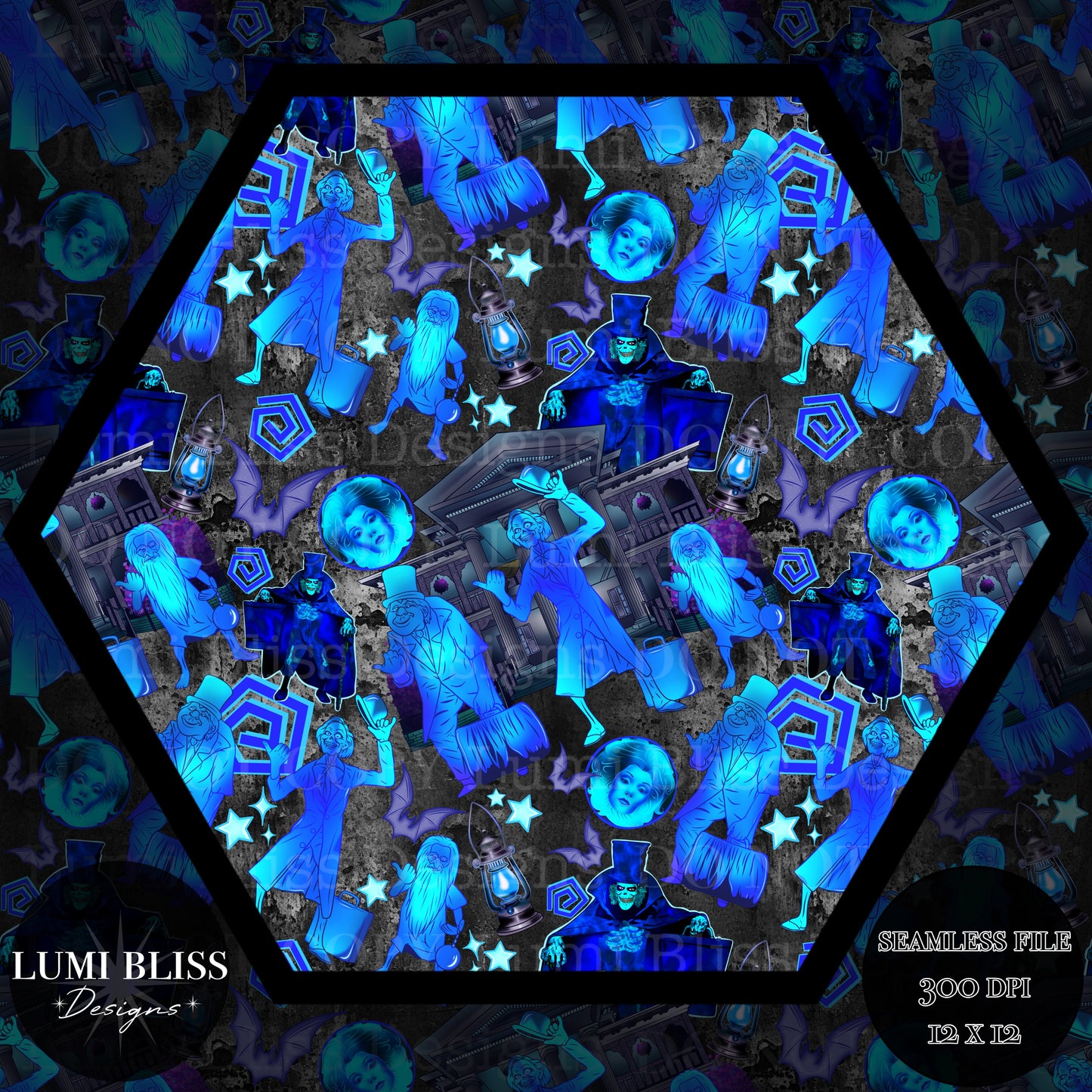 Haunted Mansion Seamless -Bright-