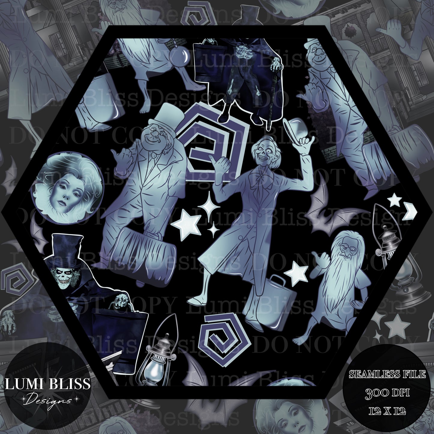 Haunted Mansion dark Seamless