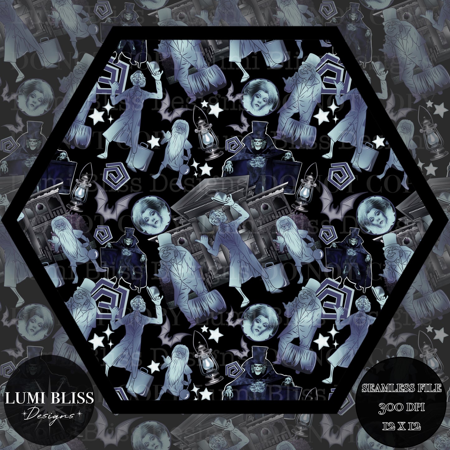 Haunted Mansion dark Seamless