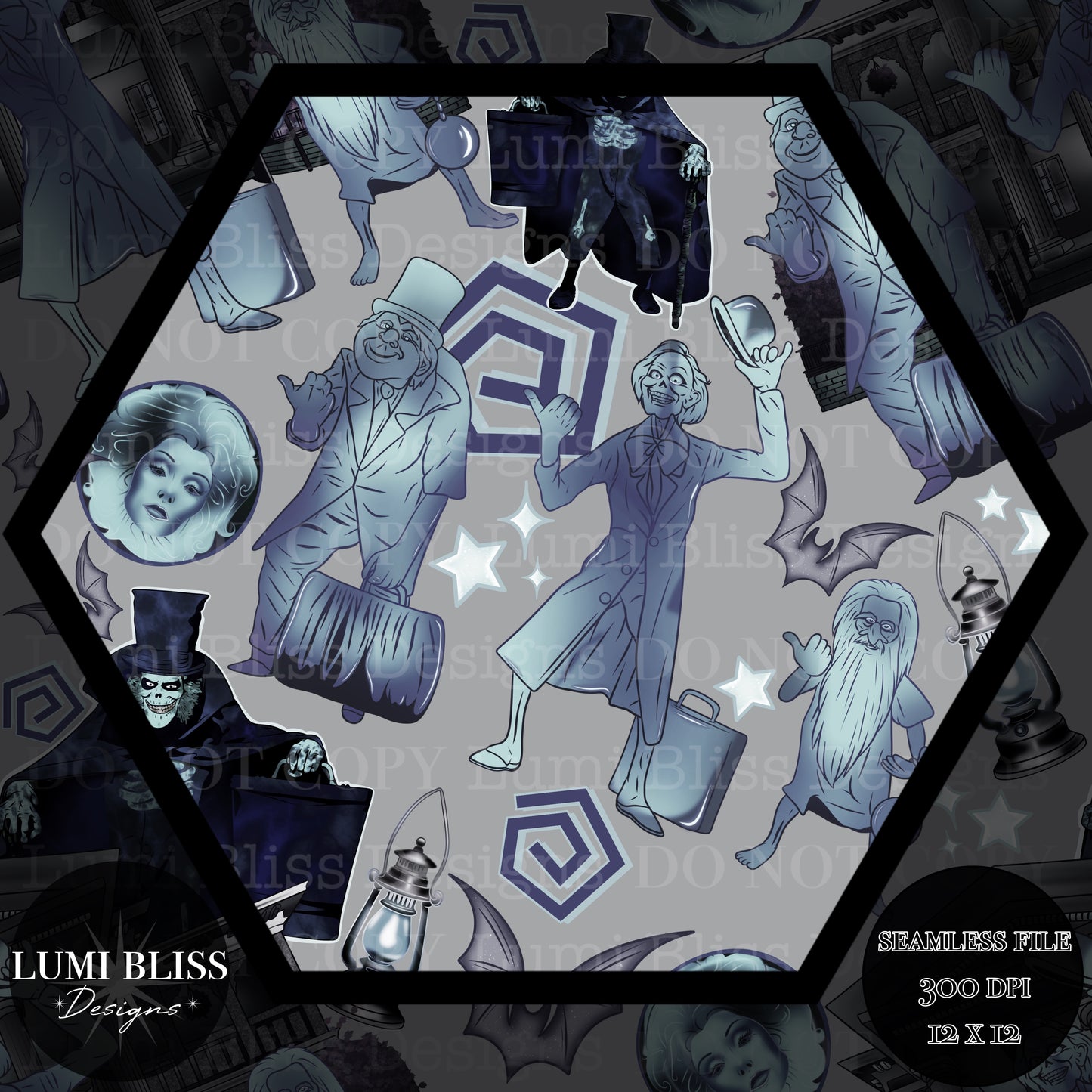 Haunted Mansion dark Seamless