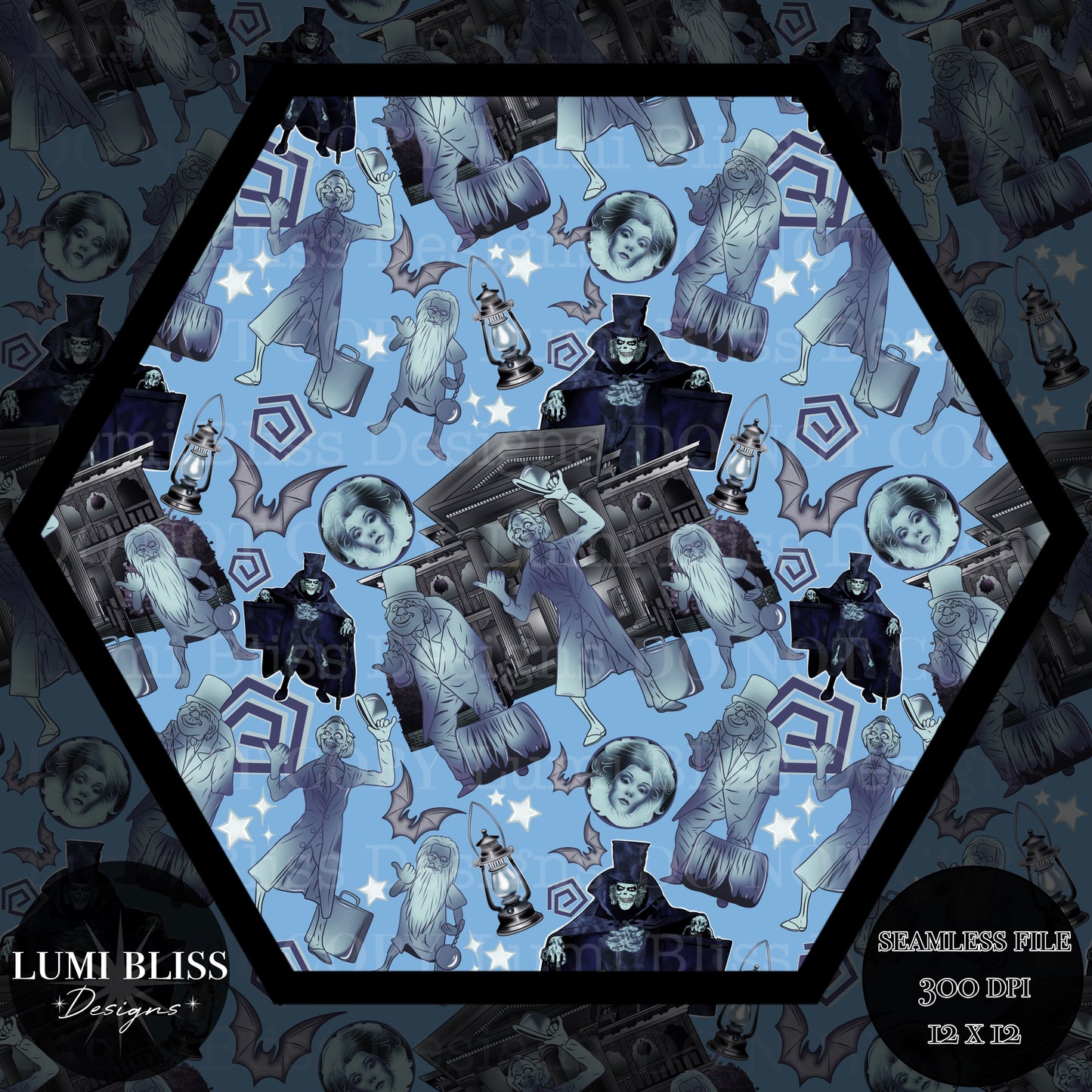 Haunted Mansion dark Seamless