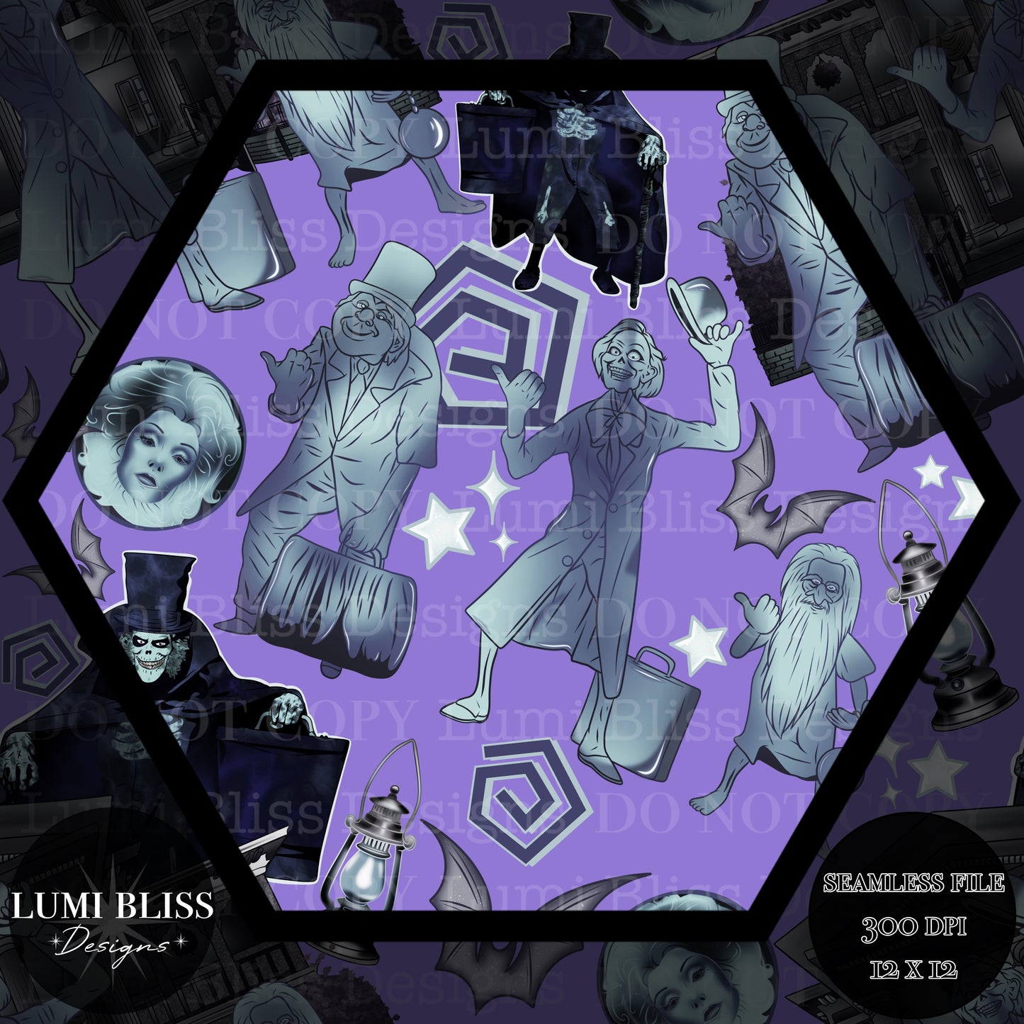 Haunted Mansion dark Seamless