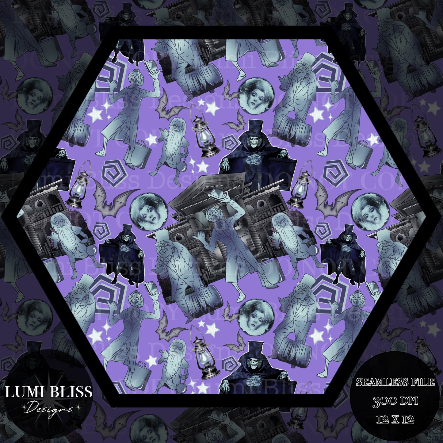 Haunted Mansion dark Seamless