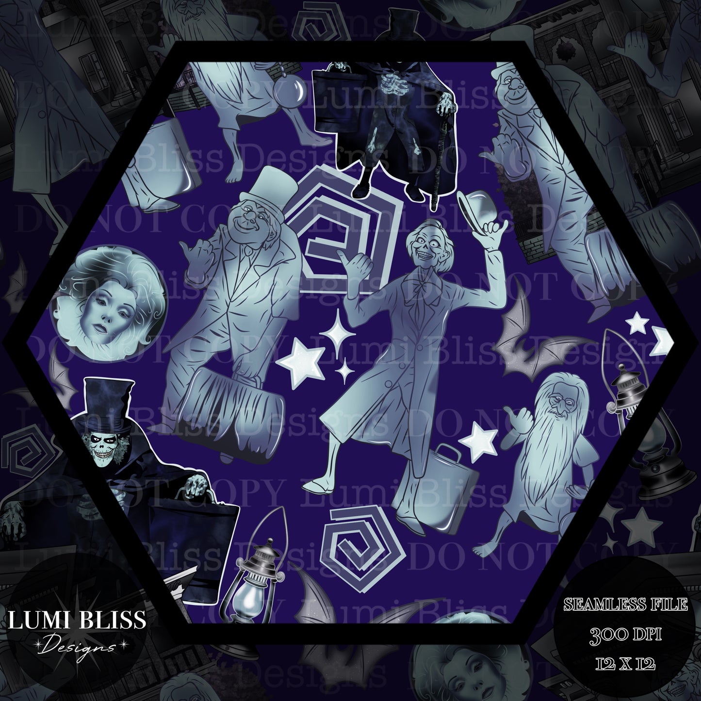 Haunted Mansion dark Seamless