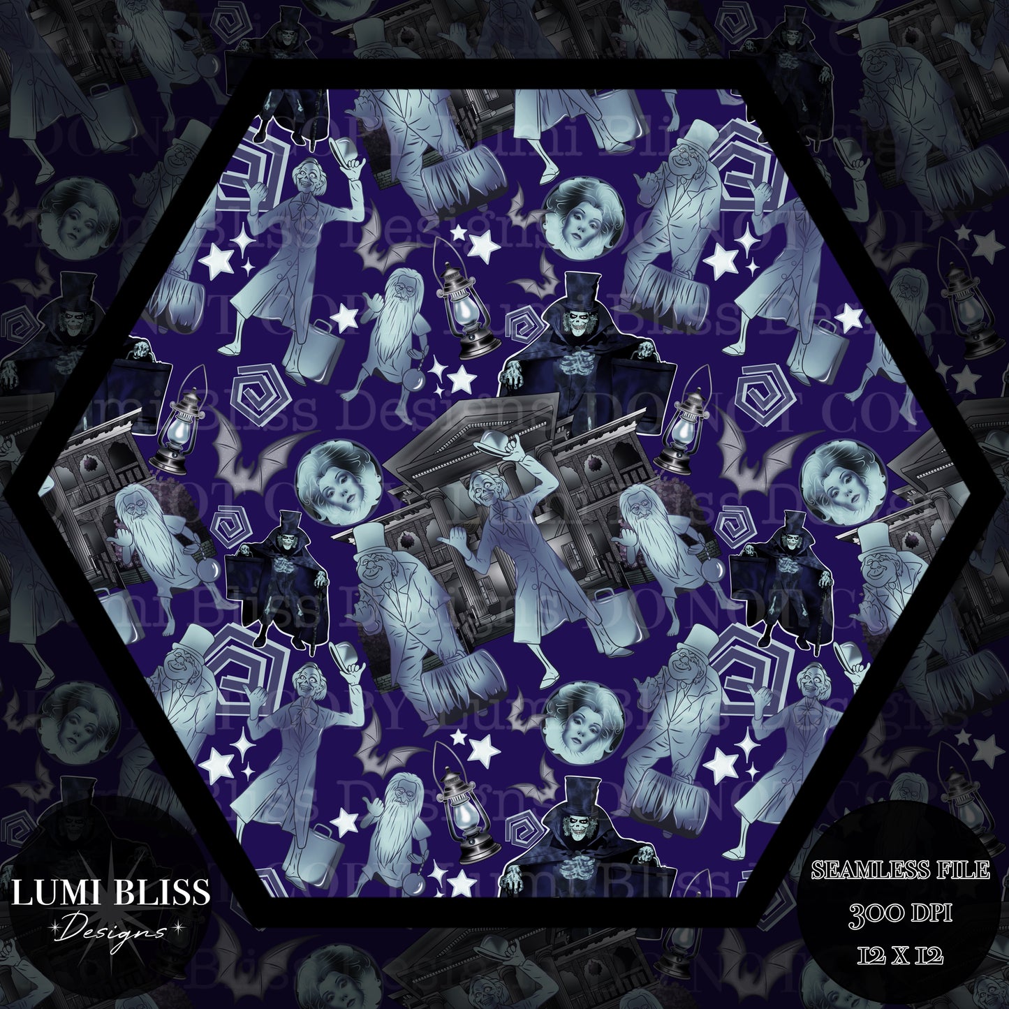 Haunted Mansion dark Seamless