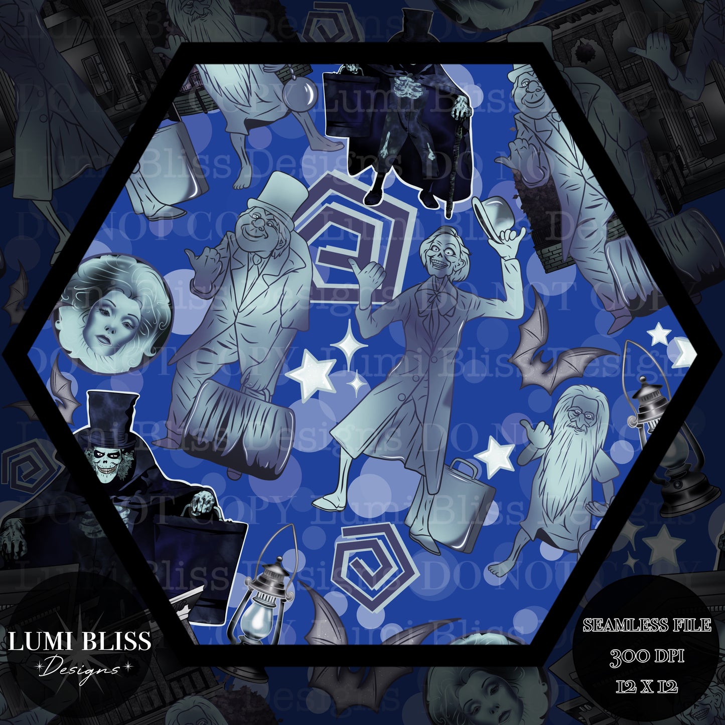 Haunted Mansion dark Seamless