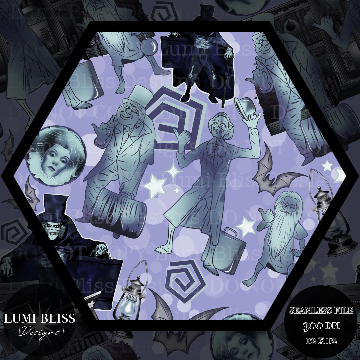 Haunted Mansion dark Seamless