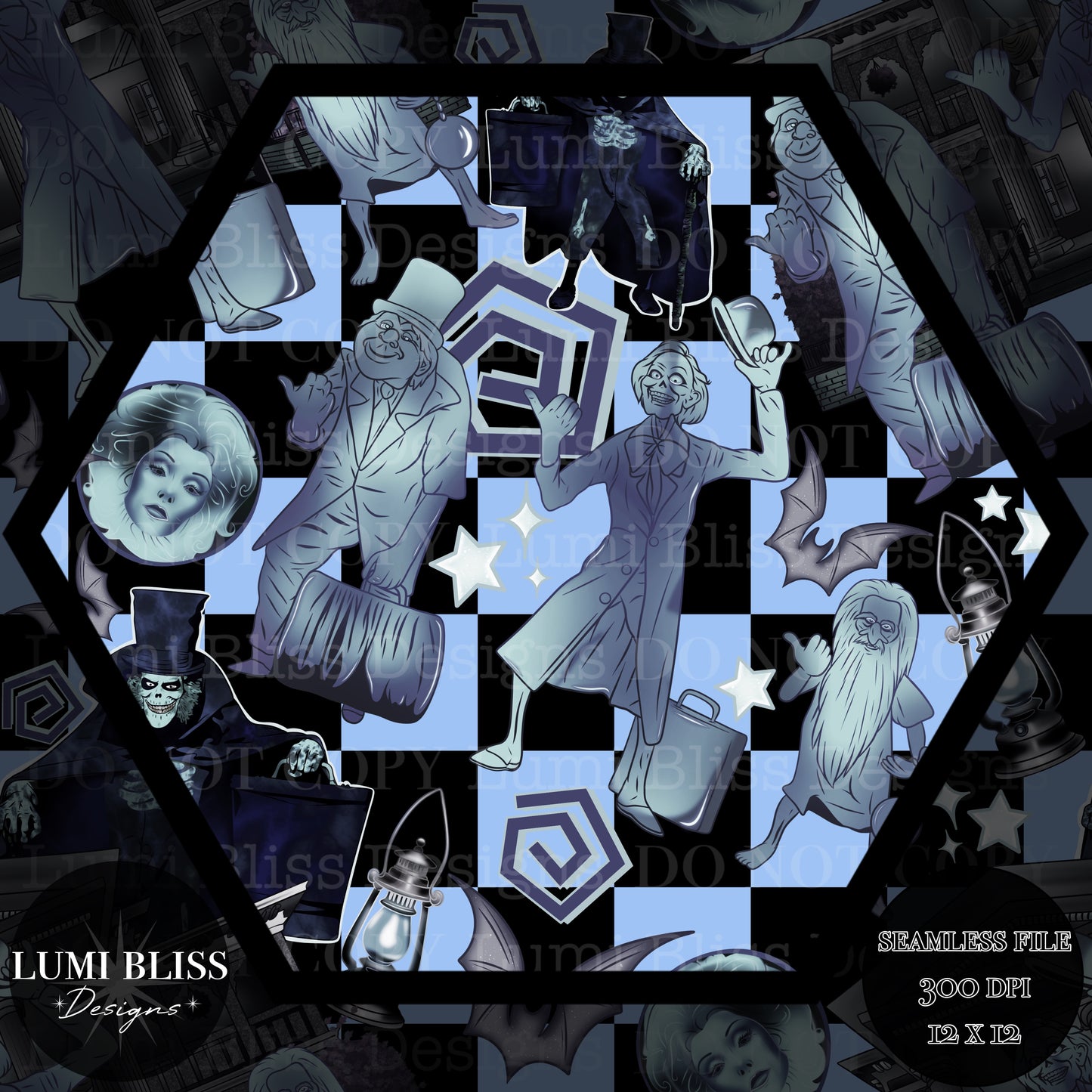 Haunted Mansion dark Seamless