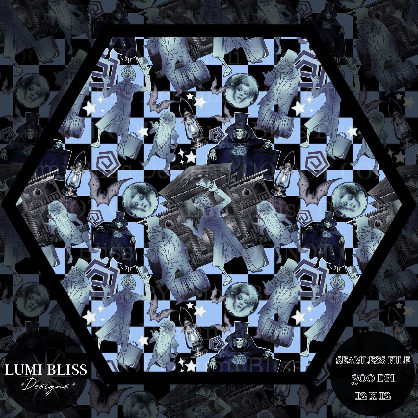 Haunted Mansion dark Seamless