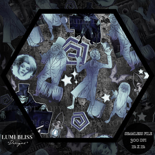 Haunted Mansion dark Seamless