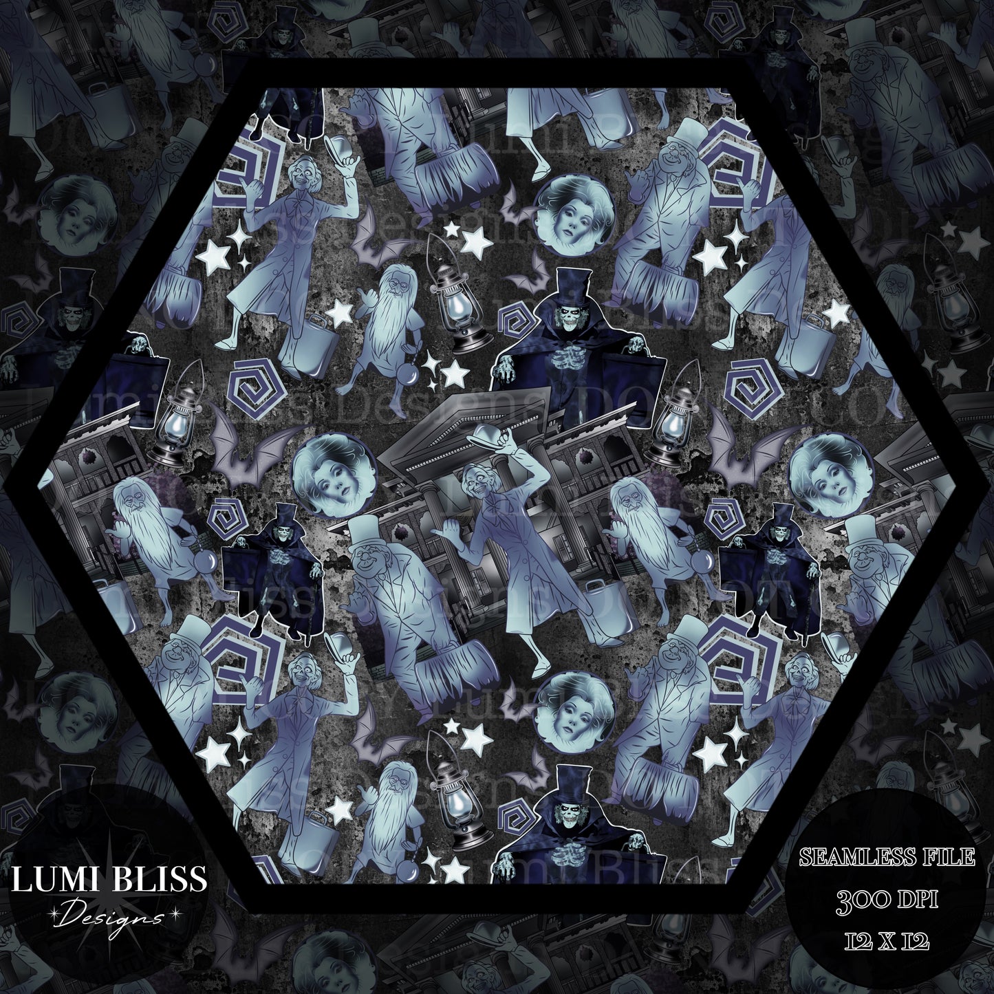 Haunted Mansion dark Seamless
