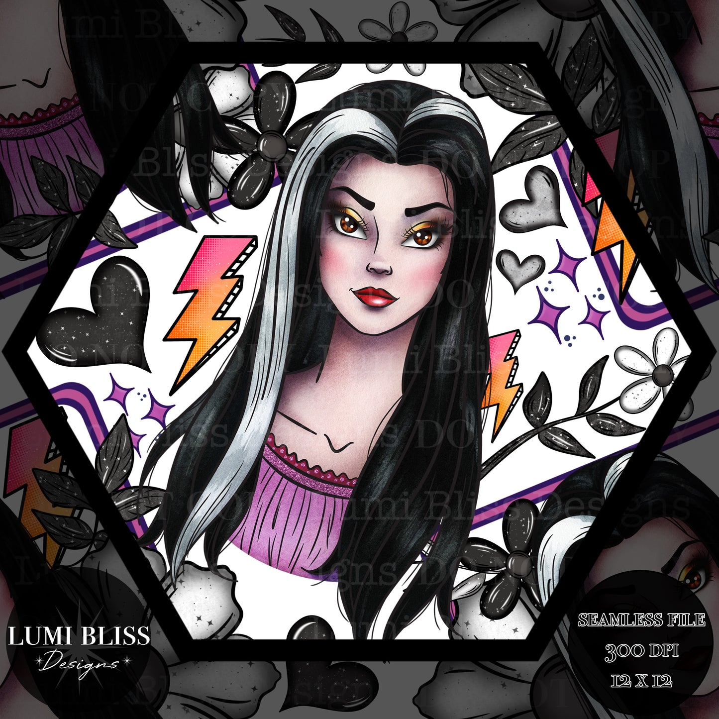 Goth Girls Munster Seamless