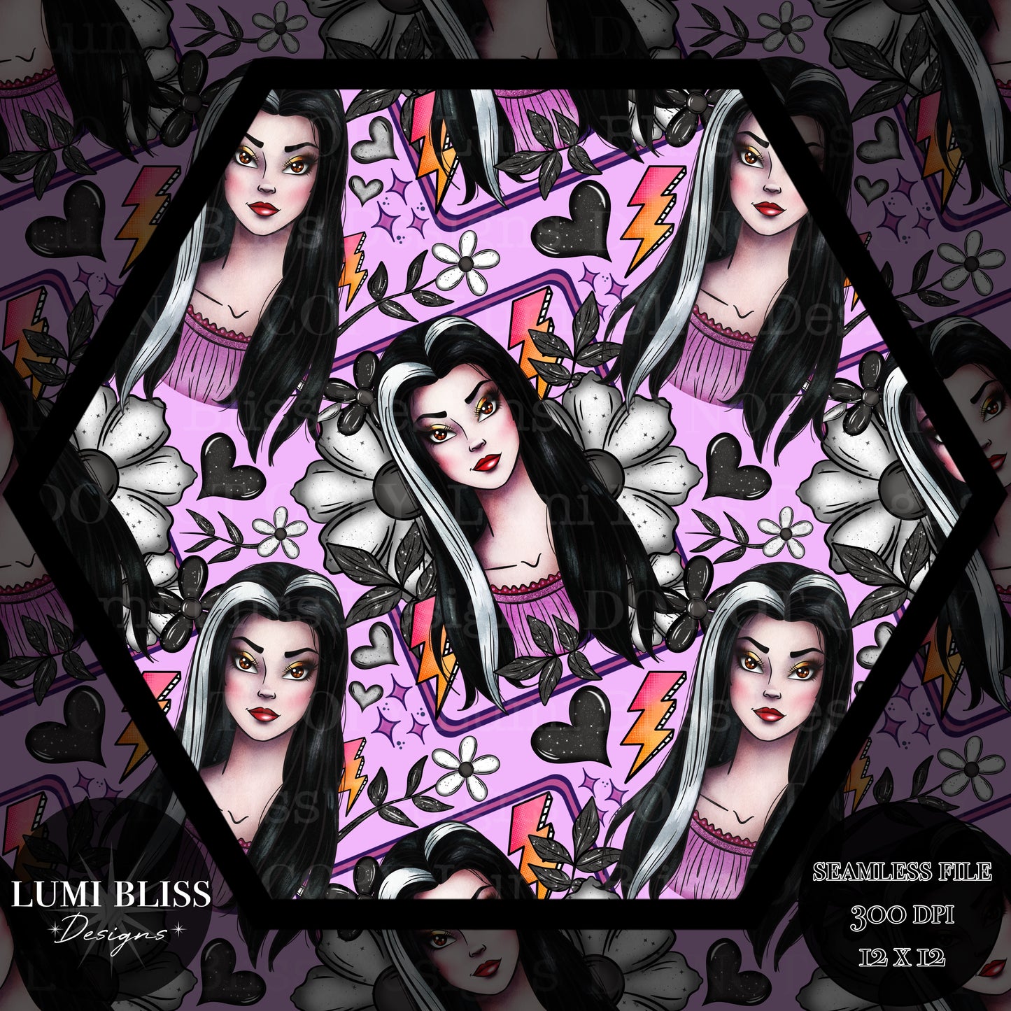 Goth Girls Munster Seamless