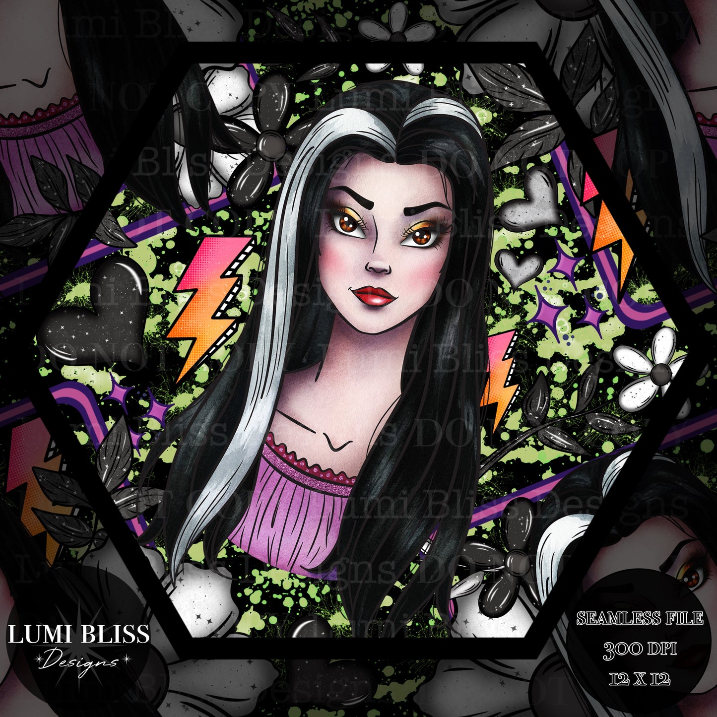 Goth Girls Munster Seamless