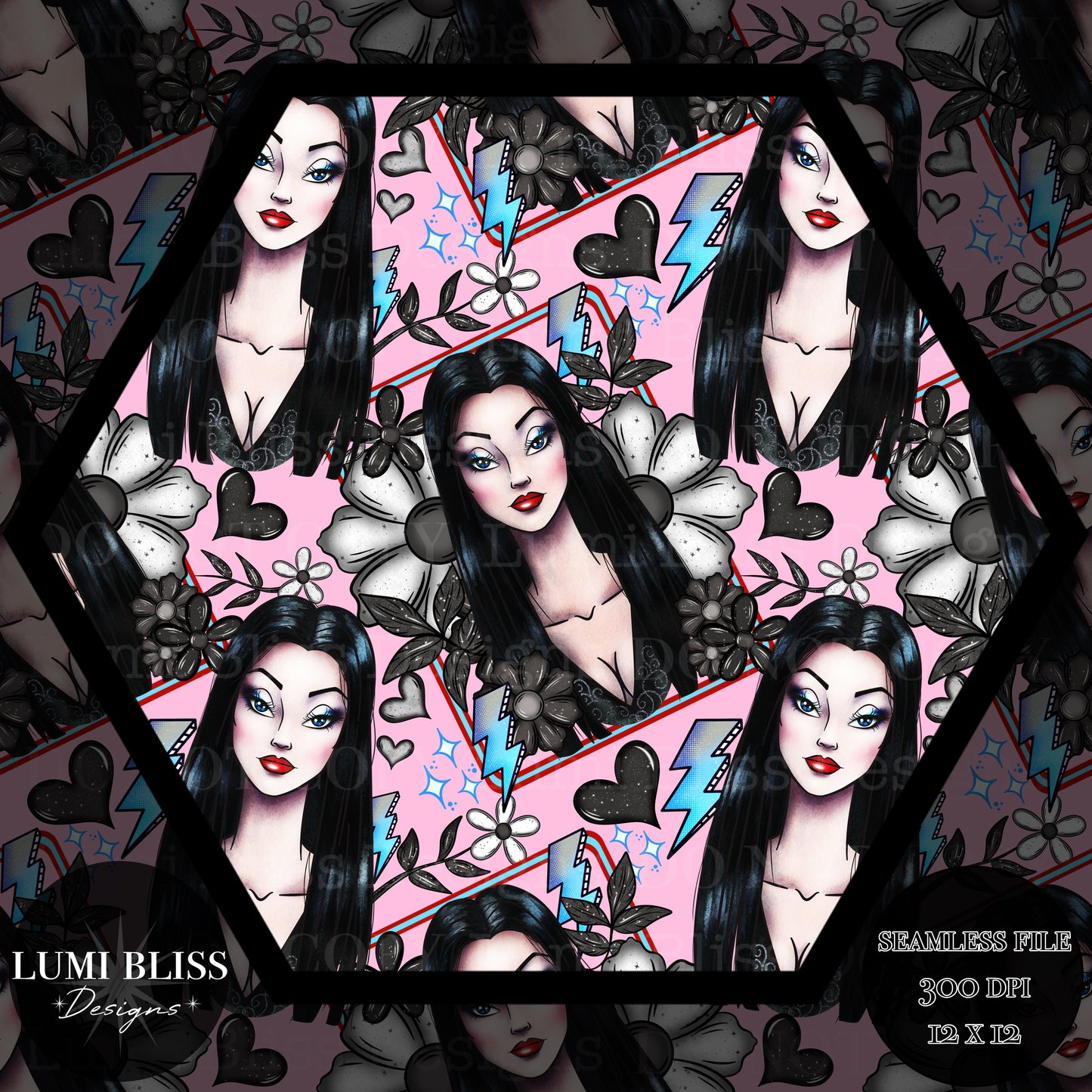 Goth Girls Morticia Seamless