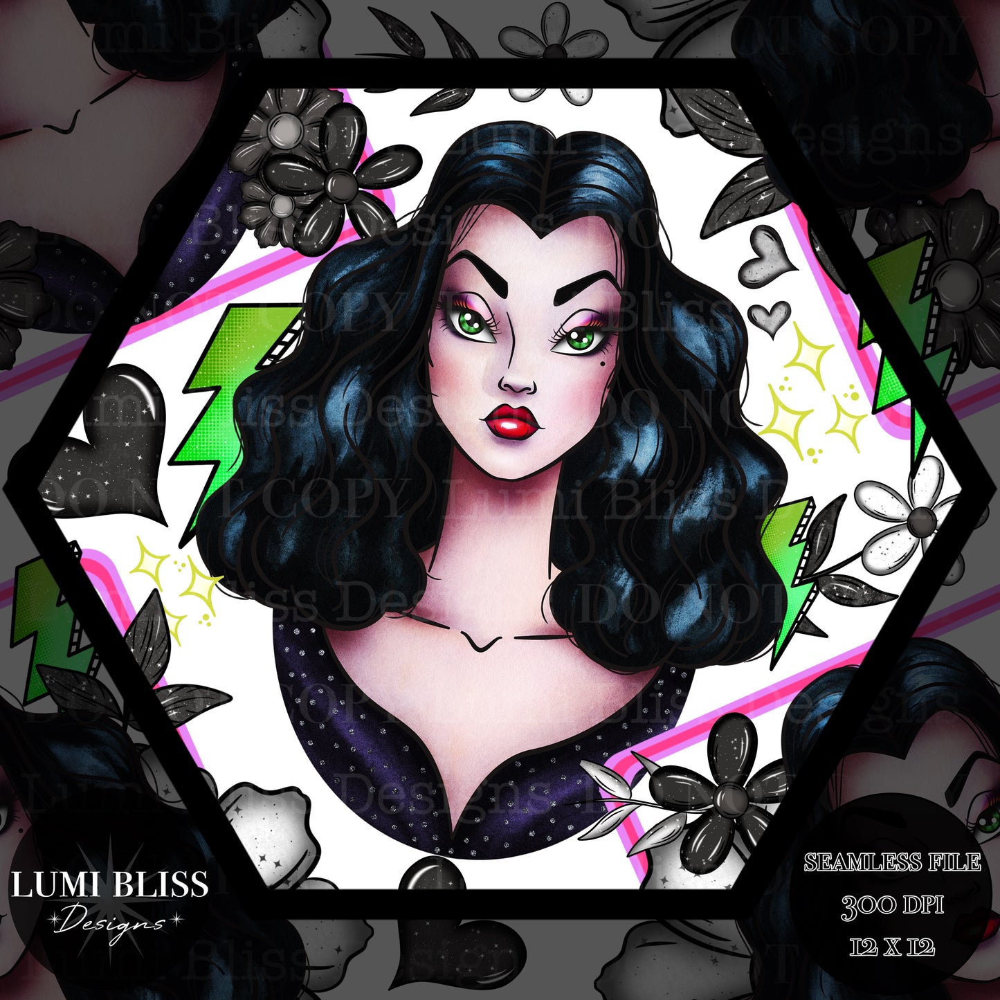 Goth Girls Vampira Seamless