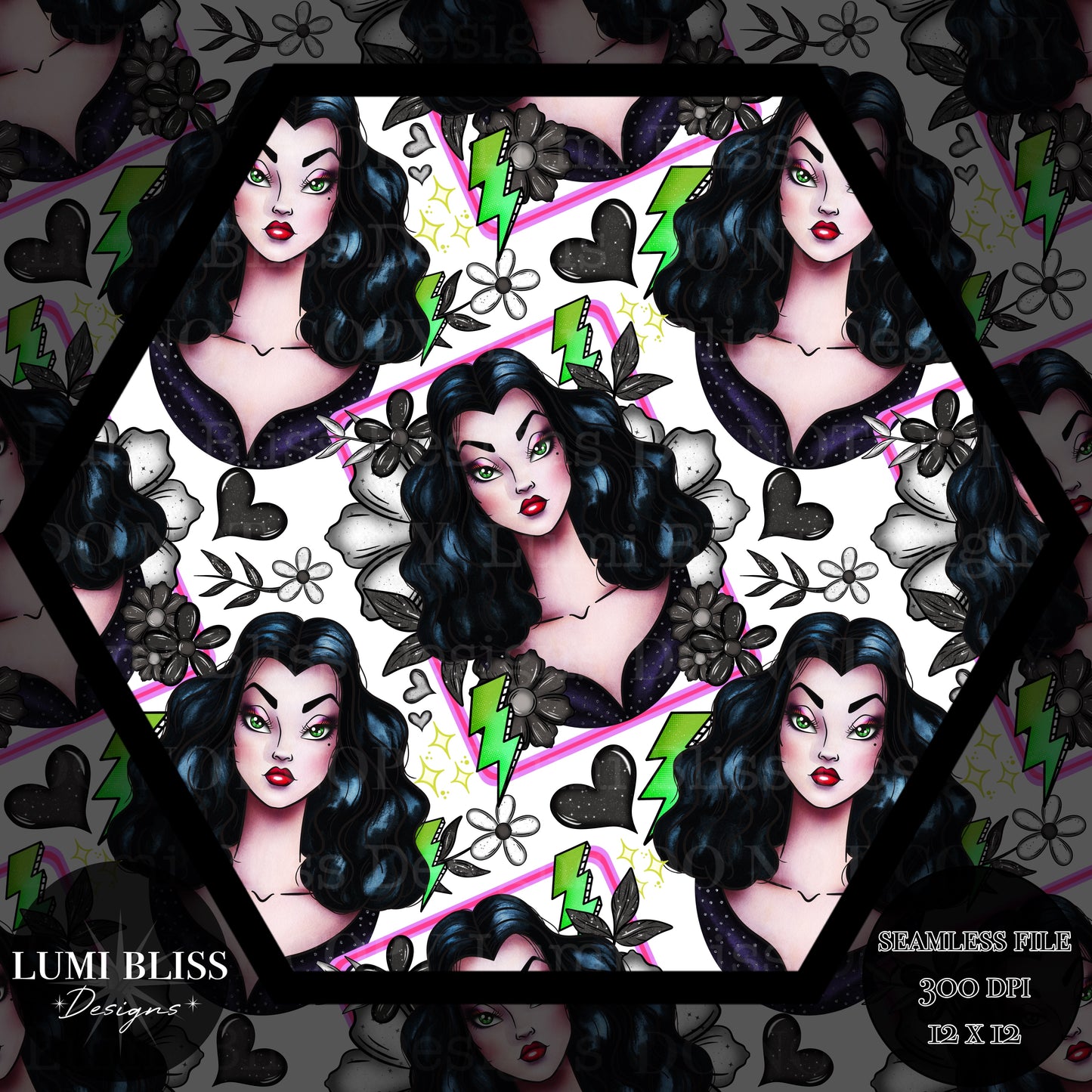 Goth Girls Vampira Seamless