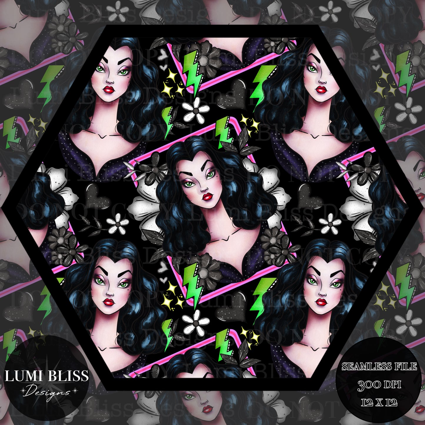 Goth Girls Vampira Seamless