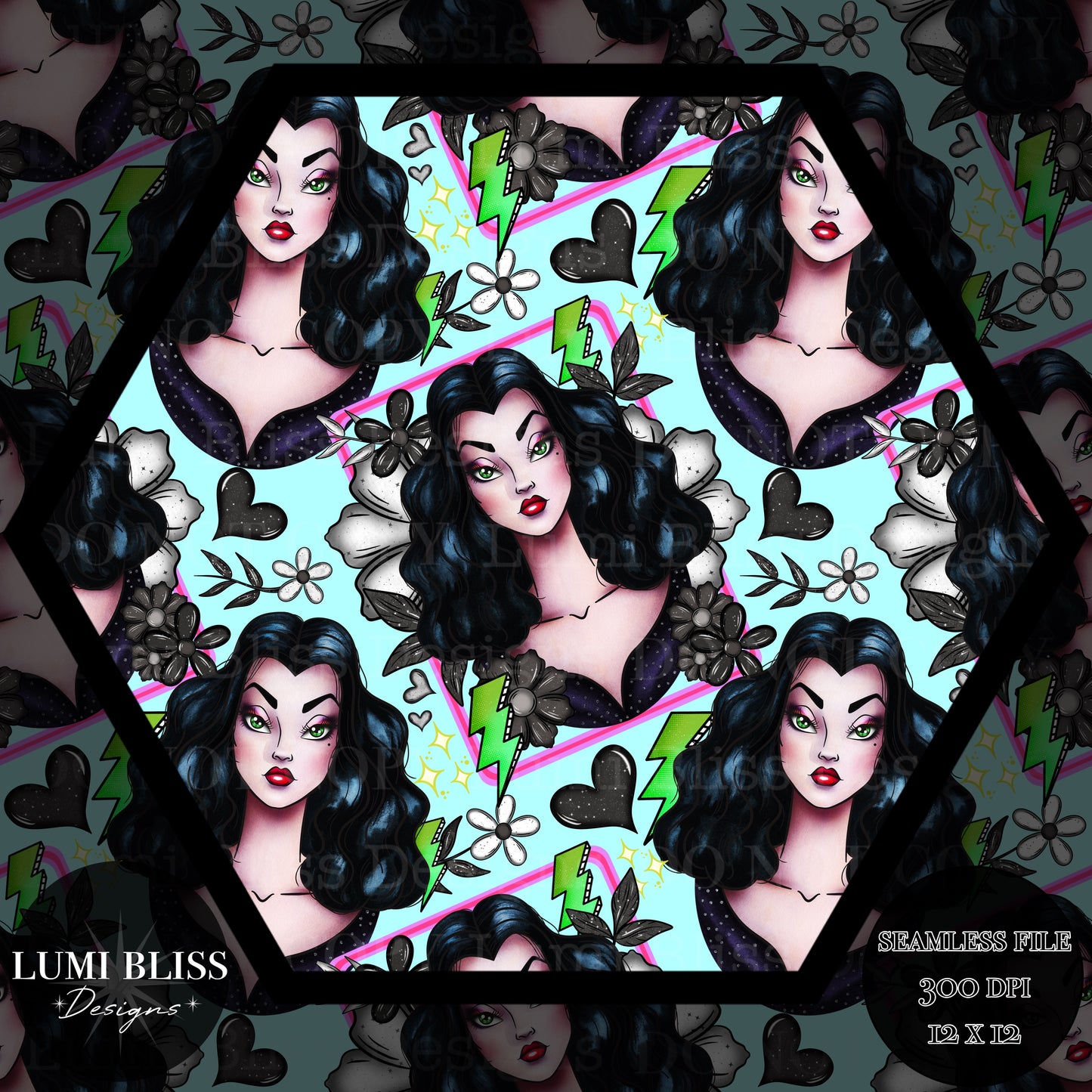 Goth Girls Vampira Seamless