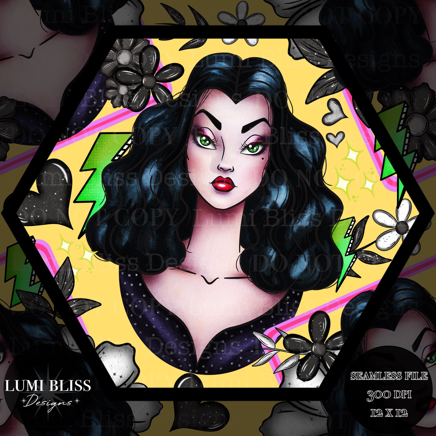 Goth Girls Vampira Seamless