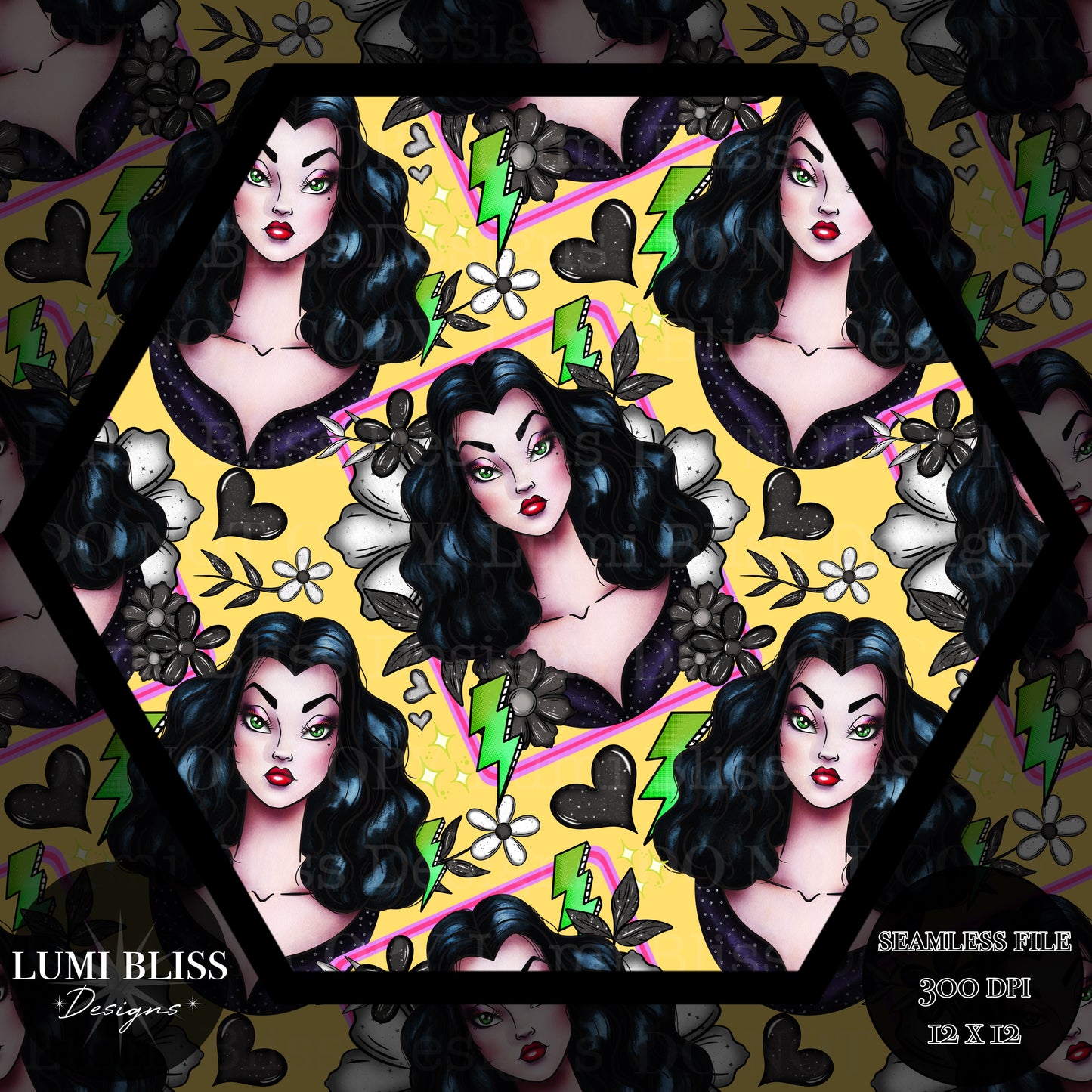 Goth Girls Vampira Seamless