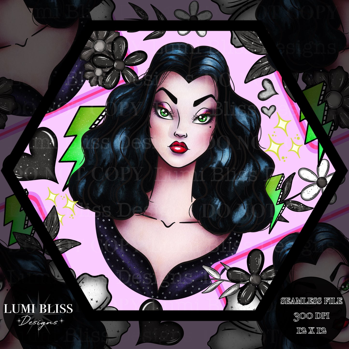 Goth Girls Vampira Seamless