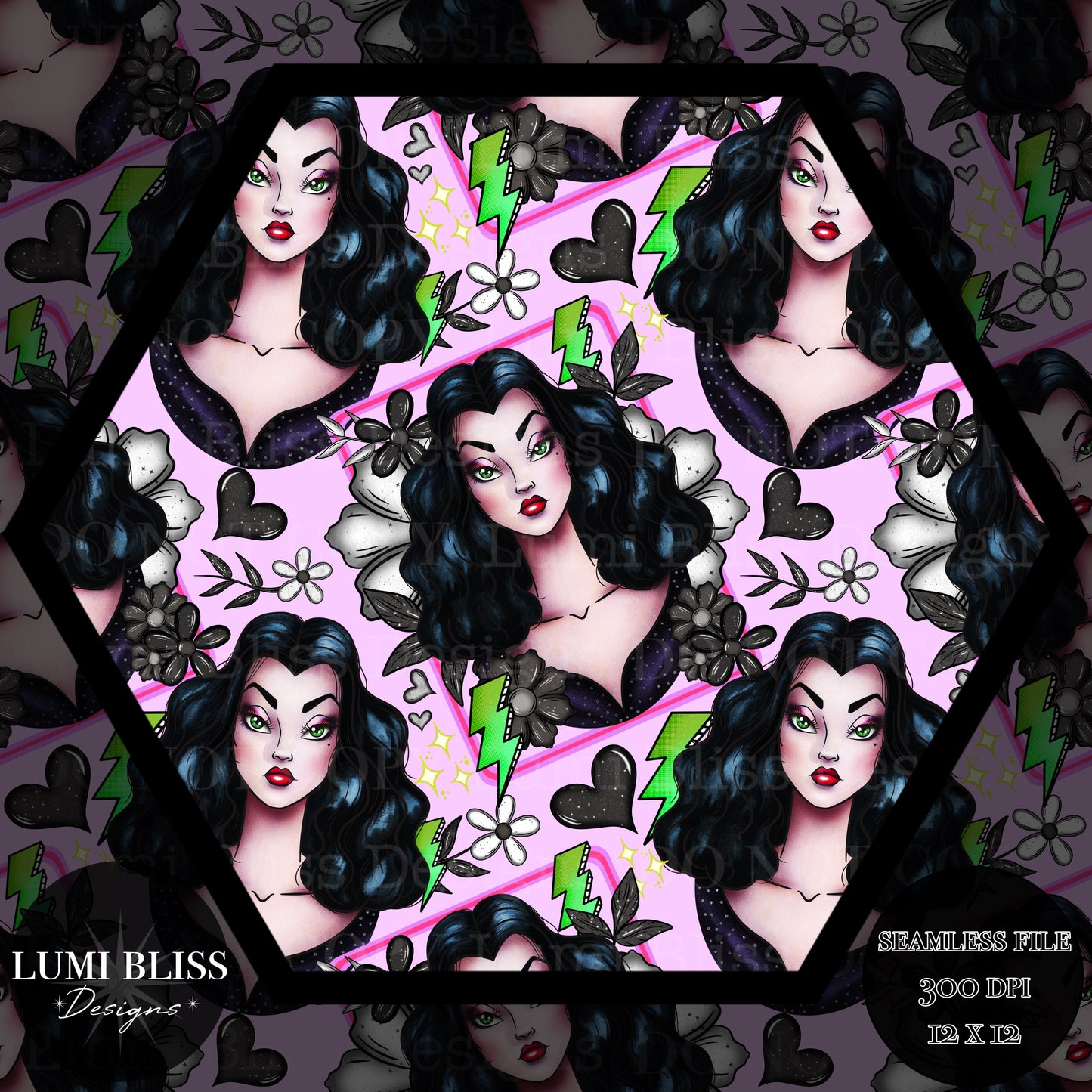Goth Girls Vampira Seamless