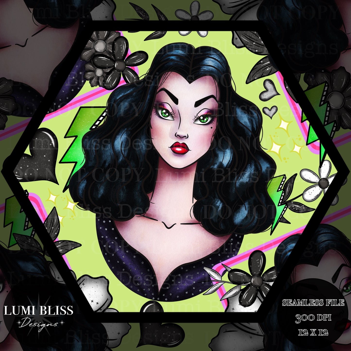 Goth Girls Vampira Seamless