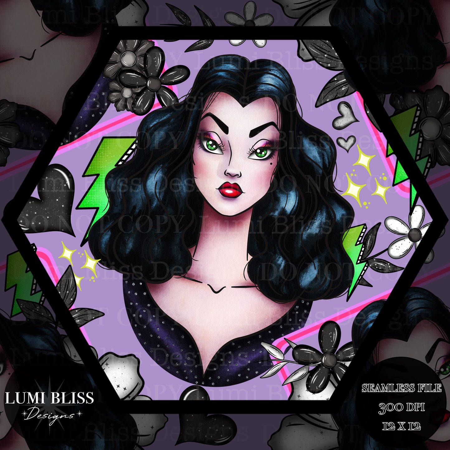 Goth Girls Vampira Seamless