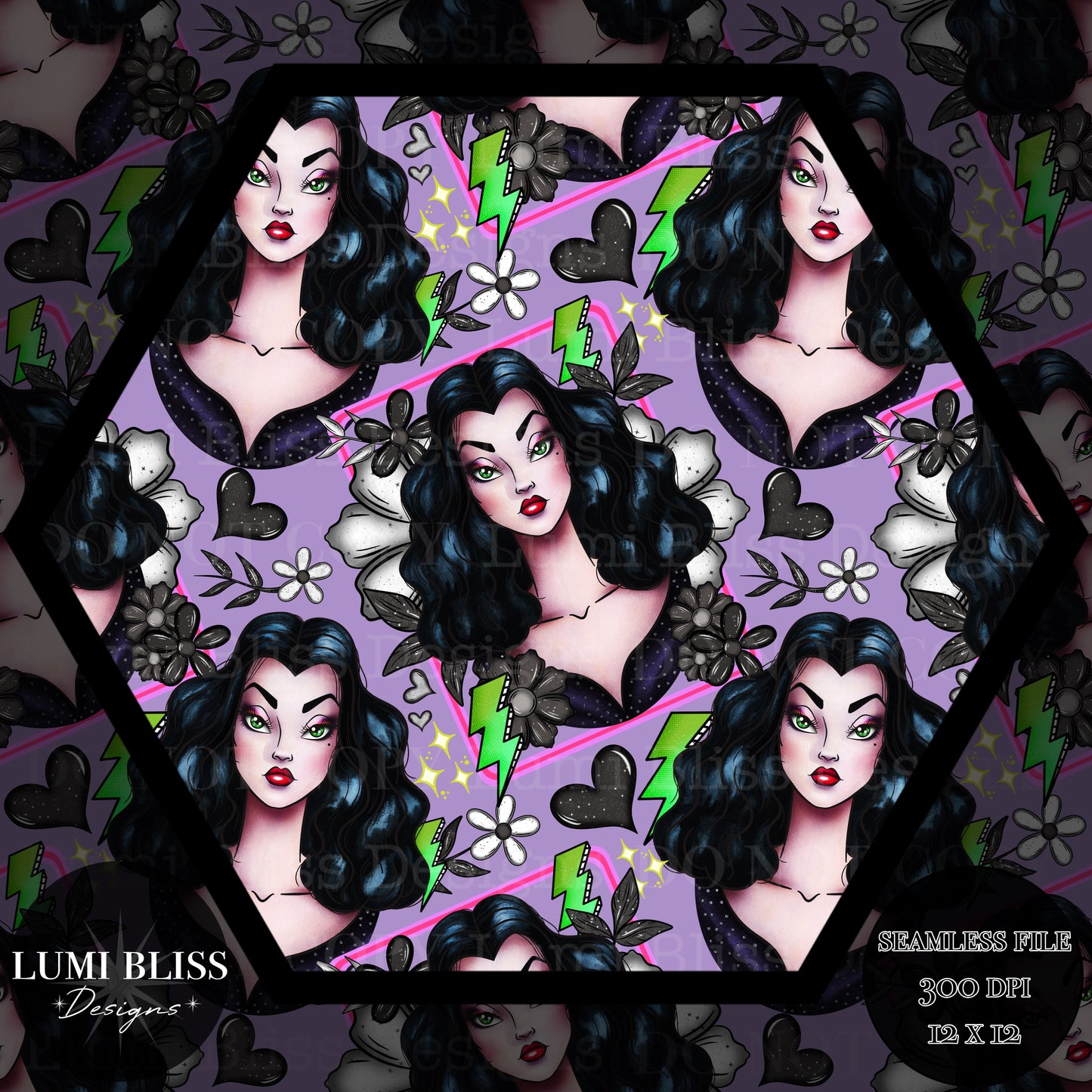 Goth Girls Vampira Seamless