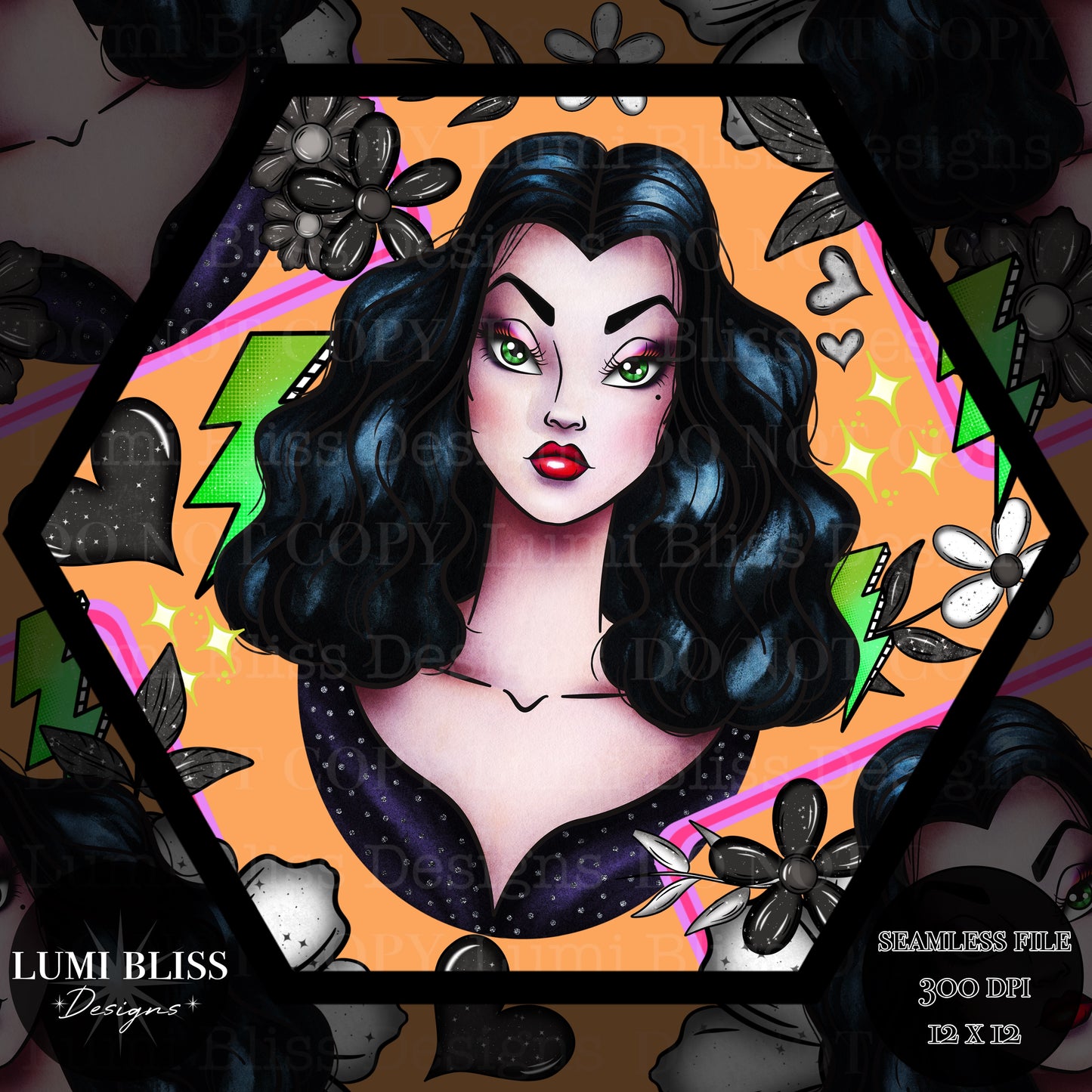 Goth Girls Vampira Seamless