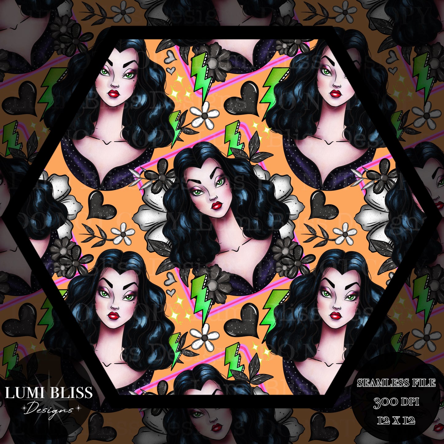 Goth Girls Vampira Seamless