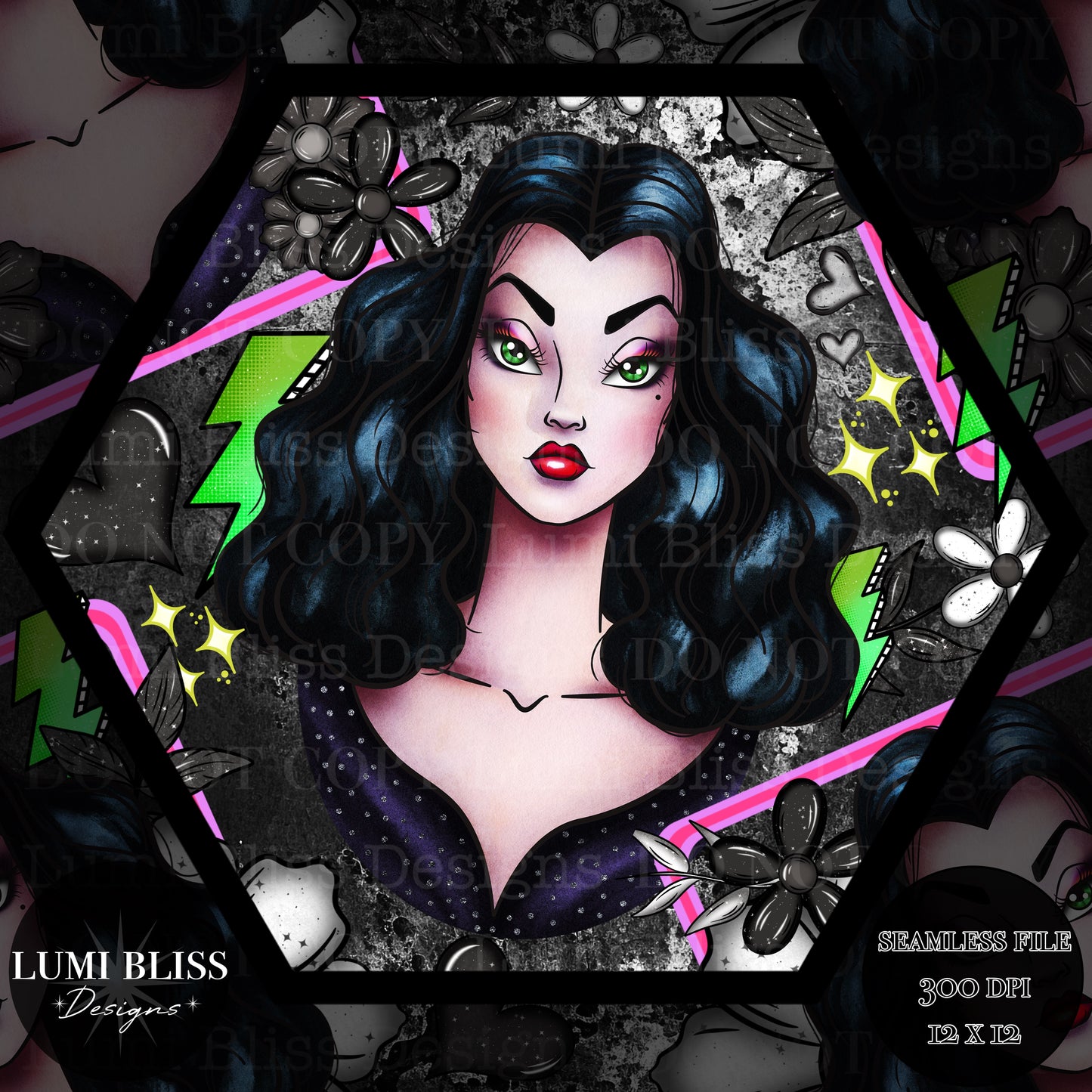 Goth Girls Vampira Seamless