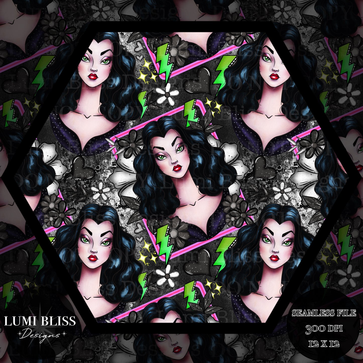 Goth Girls Vampira Seamless