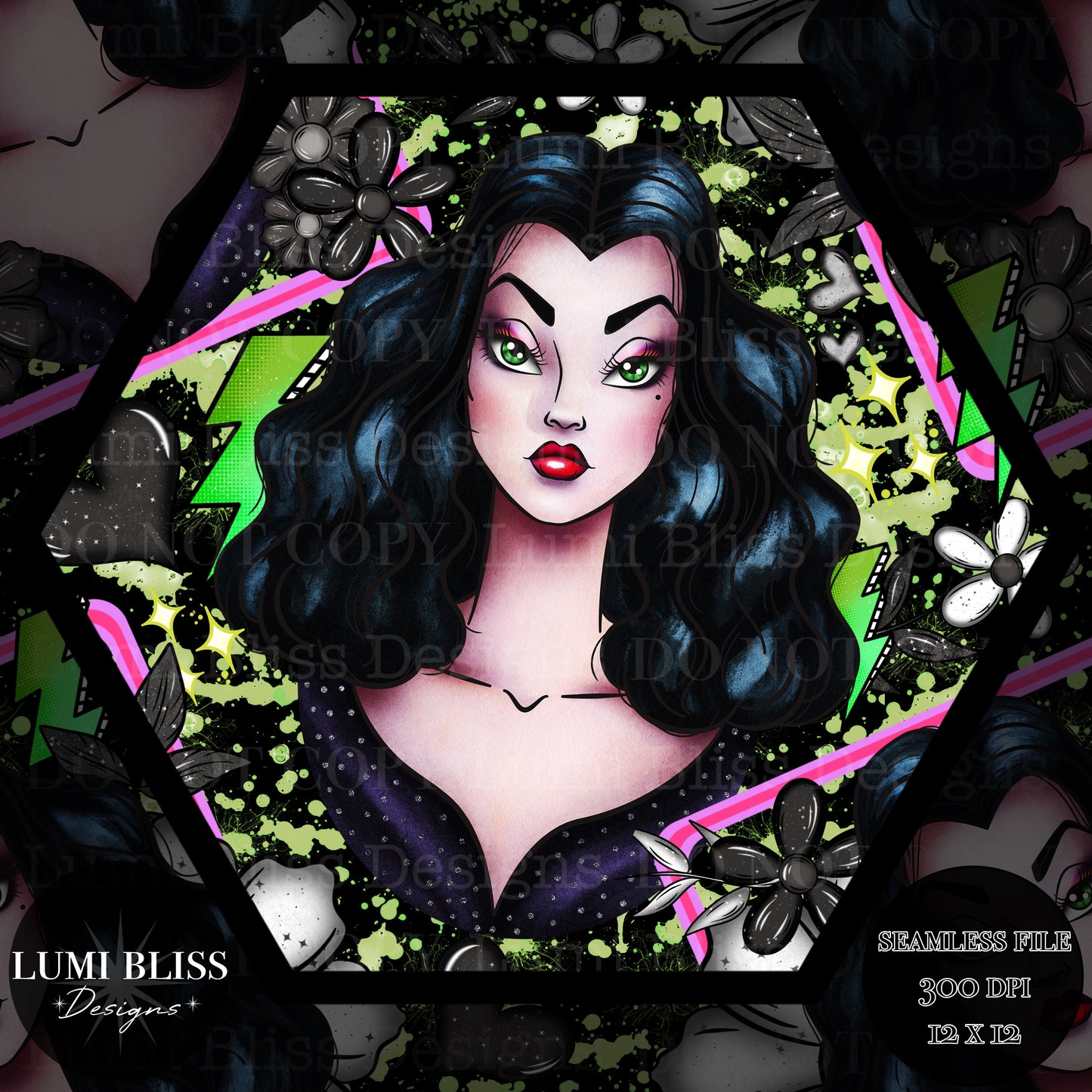 Goth Girls Vampira Seamless