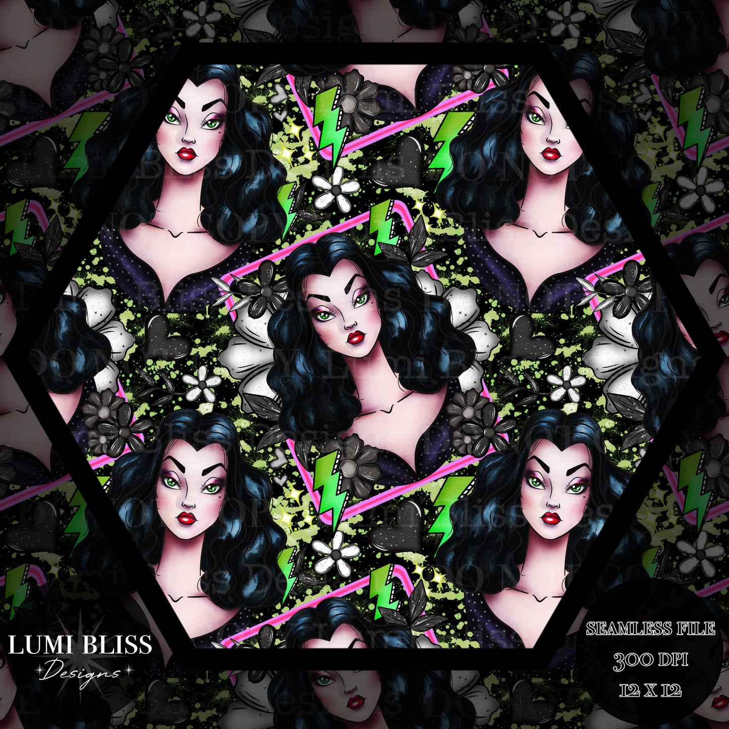 Goth Girls Vampira Seamless